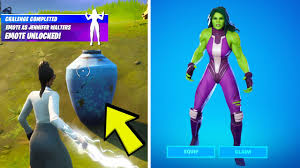 Here we are going to delineate the essentials that go into the. Emote As Jennifer Walters After Smashing Vases Jennifer Walters Awakening Challenges Fortnite Youtube