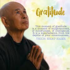 This moment of gratitude is a moment of enlightenment, of mindfulness, of  intelligence. It is a manifestation from the depths of your consciousness. 