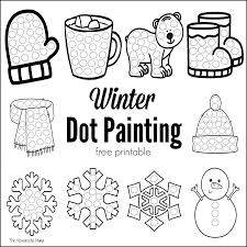 Winter Dot Painting Free Printable Coloring Pages Winter Dot Painting Winter Crafts For Kids