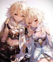 Lumine is the female main character of genshin impact, meanwhile aether is the male traveller. Lumine And Aether Genshin Impact Drawn By Qi2341 Danbooru