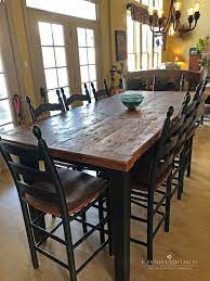 High Top Farmhouse Table Farmhouse Kitchen Tables Reclaimed Wood Dining Table Custom Dining Room Tables