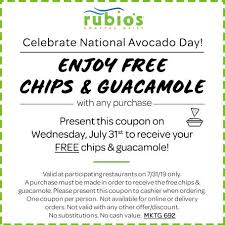I serve these with spanish rice or tortilla chips. How To Score Free Chips Guacamole At Rubio S In San Clemente San Clemente Ca Patch