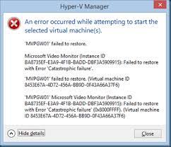 Microsoft Video Monitor Catastrophic Failure Or Failed To Restore With Error  'Catastrophic Failure' (0X8000Ffff) – Robert Smit Mvp Blog