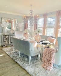 Beautiful Shabby Chic Modern Dining Room Blue Silver Pink Pink Dining Rooms Modern Dining Room Dining Room Furniture Modern