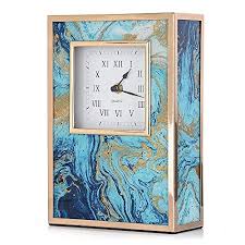 Hangood Decorative Desk Clock Table Clocks For Office Desk For Home Shelf Clock Blue Clock Decor Desk Clock Design Unique Table Clock