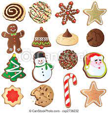 Spread holiday cheer with these colorful and festive xmas cookie images! Big Set Of Cute Christmas Cookies Isolated On White Canstock