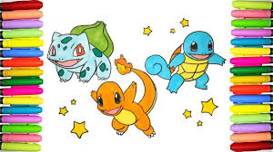 Search more high quality free transparent png images on pngkey.com and share it with your friends. Pokemon Coloring Pages Bulbasaur Charmander And Squirtle Kanto Starters Youtube