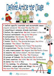 chart definite article the english esl worksheets