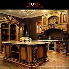 American Style Luxury Kitchen Cabinets Solid Wood In Matte Cherry Wood Color Aliexpress Mobile Solid Wood Kitchen Cabinets Wood Kitchen Luxury Kitchen Cabinets