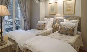 Two Bedroom Apartment Rental In Paris With Eiffel Tower View Twin Beds Guest Room Guest Bedrooms Home Bedroom
