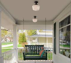 Because porches and compact patios often have a short ceiling, low proile outdoor lighting is the ideal option. Westinghouse Lighting Scholar 9 Inch One Light Outdoor Semi Flush Mount Ceiling Fixture Textured Bl
