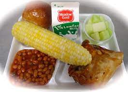 Today S Main Line Meal Oven Roasted Chicken Fresh Local Corn On The Cob Freshly Baked Whole Grain Dinner Roll Cow School Lunch Recipes School Cafeteria Food