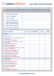 Use this warehouse assessment checklist template before you start your shift to identify if … Step Ladder Inspection Checklist