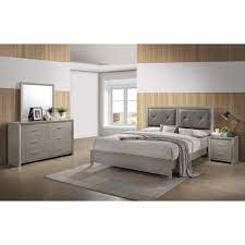 It features a nice white chalk, elegant shutter design this group is made from select hardwood and wood veneers available in your choice of champagne and rich cherry. Best Quality Furniture Champagne Metallic 4 Piece Bedroom Set Overstock 26280513