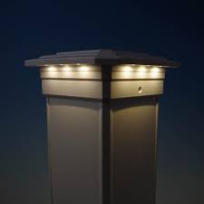 Solar Post Cap Light For Azek Timbertech Post Sleeves By Ultra Bright Solar Post Caps Solar Deck Lights Solar Post Lights
