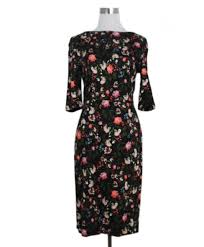 Erdem Black Pink Green Floral Cotton Dress Sz 4