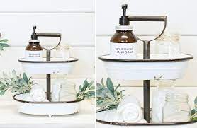 Maybe you would like to learn more about one of these? Enamel Two Tier Tray With Handle Two Tier Tray Tiered Tray White Enamel Kitchen Decor