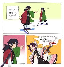 Flitch Drops Off Art From Work Shinobu And Giyuu Shenanigans Shapeshifting Slayer Dragon Slayer Slayer Meme