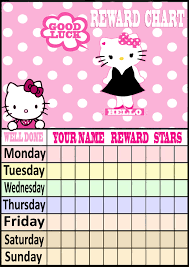 Daily Children Reward Charts Hello Kitty Birthday