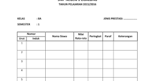 Dokumen/template yang ada di buku ini bukanlah format baku yang bersifat final, tetapi semua bahan terkait buku ini dalam format pdf dan soft file dalam format microsoft word dan microsoft standar dokumen administrasi madrasah |3 1.1.2. Contoh Format Data Prestasi Siswa Terbaru 2018