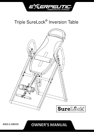 £49.99 · giant surelock protector 1 dt. Exerpeutic Triple Surelock Inversion Table Owner S Manual Pdf Download Manualslib
