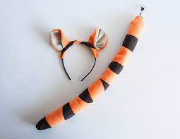 Tiger Ears Headband And Tail Orange Tiger Costume Etsy Tiger Costume Tiger Costume Kids Tiger Costume Diy