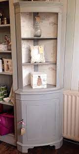 Are you losing control of your cookbook collection? Corner Drinks Cabinet Painted With Annie Sloan Paris Grey And Decoupaged With Vintage Style Wallpaper Corner Furniture Corner Display Cabinet Furniture