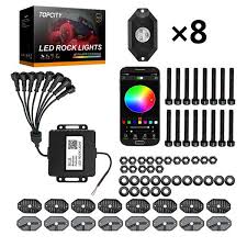 8 pods rgb rock light kit | rocksy light | led rock lights | jeep rock  lights | rock lights for trucks | off road rock lights | led rock light kit  |