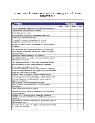 Fiche Des Taches Habituelles D Un E Secretaire Comptable Modeles Exemples Pdf Biztree Com