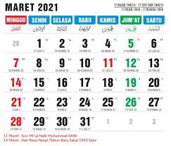 Download template kalender 2021 cdr pdf psd jpg png hijriyah jawa dan libur nasional wikipos : Kalender Jawa 2021 Bulan Maret Lengkap Dengan Hari Libur Nasional Kumparan Com