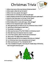 Here are 5 random christmas trivia for kids: Christmas Trivia Sheet Christmas Trivia Christmas Quiz Christmas Trivia Games
