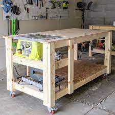 Plans For The Mobile Workbench Are Live Head To The Blog To Check Them Out And Get To Building On This Fine Sawd Mobile Workbench Diy Table Saw Diy Workbench