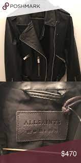 All Saints Balfern Leather Biker Jacket Brand New Never Worn With Tags On Selling Because Too Big For Me A Jacket Brands Clothes Design Leather Biker Jacket