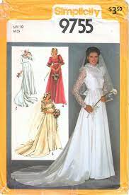 Sew This Elegant Wedding Gown With Neckline And Sleeve Variations From The Early 1980 Wedding Dress Patterns Wedding Gown Patterns Fit And Flare Wedding Dress