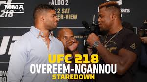 Aldo 2 ultimate fighting championship dec 2, 2017 united states little caesars arena, detroit Ufc 218 Alistair Overeem Vs Francis Ngannou Staredown Mma Fighting Youtube