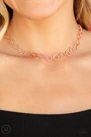 Roundabout Radiance Copper Choker Necklace Paparazzi Jewelry Choker Necklace Copper Choker Necklace