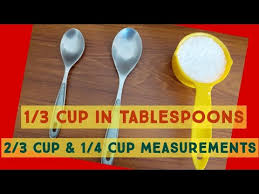 How big is 3 tablespoons? 1 3 Cup Means How Much How Many Tablespoon In 2 3 Cup Baking Conversion By Food Hut Youtube