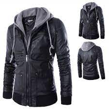 Urban Knight Jacket Leather Jacket Men Style Leather Jacket With Hood Faux Fur Coat Men