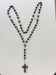 *the first rosaries produced by st. Rosary Necklace In Black And White Diamond In Gold With Onyx At 1stdibs