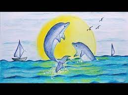 Dolphin sunset scenery drawing with oil pastels for beginners dolphin drawing easy at paintingvalley com explore collection of. Drawing Book Youtube Dolphin Drawing Drawings Dolphin Painting