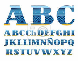 Alphabet, eli lilly, sony, american express and southern company. Spanisch Alphabet Folk Muster Blau Vektor Schriftart Grossbuchstaben Fototapete Fototapeten Zick Zack Portugiesisch Tick Myloview De