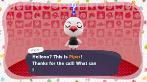 New horizons guide explains everything you need to know about piper including personality, birthday and apparel. Piper Is Paged With Her Amiibo Card In Animal Crossing New Horizons Youtube