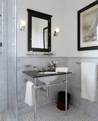 Black Mirror Medicine Cabinet Transitional Bathroom Carter Company Interior Design