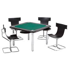 Chrome And Leather Game Card Table And Chairs Game Table And Chairs Table And Chairs Table