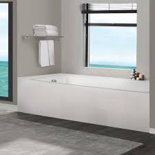 60 long, and can support up to 32 wide. Fine Fixtures Acrylic Fiberglass Soaking Bathtub White Alcove Apron Front Overstock 12484597