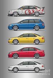 Stack Of Audi A4 B5 Type 8d Digital Art By Monkey Crisis On Mars Audi A4 Audi Cars Audi