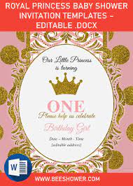 Checkered racing car invite 525 use this template. Royal Princess Baby Shower Invitation Templates Editable Docx Free Printable Baby Shower Invitations Templates