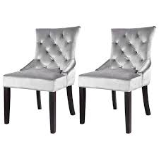 Velvet Tufted Dining Chair Set Of 2 Durable Sturdy Rubberwood Button Padded Lounge Accent Chair Upholstered Soft Upholstered Chairs Tufted Dining Chairs Chair
