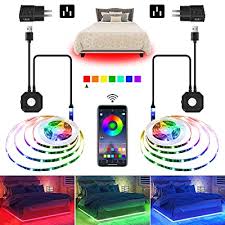 There are several ways to set that up using smartthings, hue motion sensors, or an inexpensive alternat. Buy Motion Activated Under Bed Lights 9 8ft Rgb Led Strip Lights Motion Sensor Night Light With Automatic Shut Off Timer App Control 5v Usb Color Changing Strip Lights For Bed Cabinet