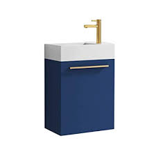 Buy 18 Inch Navy Blue Small Bathroom Vanity With Sink Narrow Bathroom Vanity Online In Turkey B08nwbh8wr